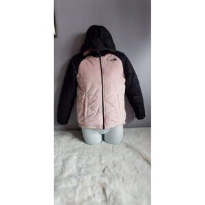 The North Face Puffer Jacket Girls Large 10/12 Gray Pink Reversible